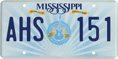 MS license plate AHS151