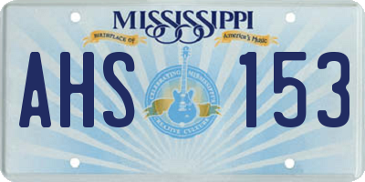 MS license plate AHS153