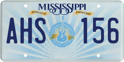 MS license plate AHS156