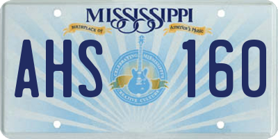 MS license plate AHS160