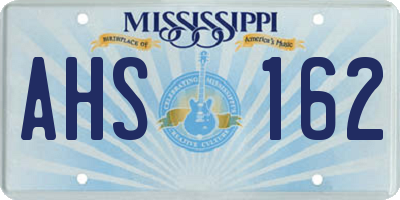 MS license plate AHS162