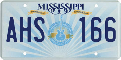 MS license plate AHS166