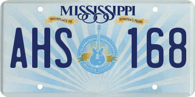 MS license plate AHS168