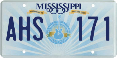 MS license plate AHS171