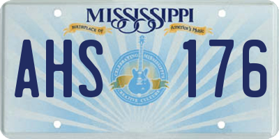 MS license plate AHS176