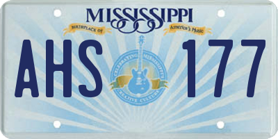 MS license plate AHS177