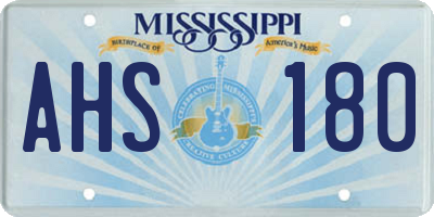 MS license plate AHS180