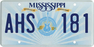 MS license plate AHS181