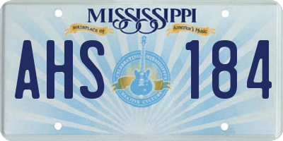 MS license plate AHS184