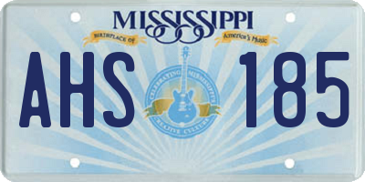 MS license plate AHS185