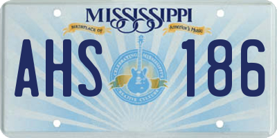 MS license plate AHS186