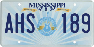 MS license plate AHS189