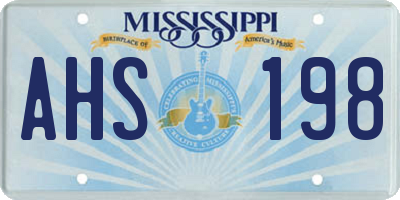 MS license plate AHS198