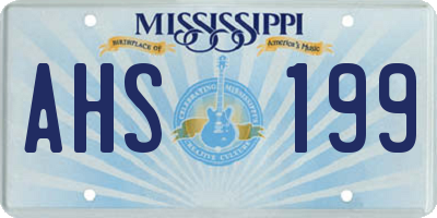 MS license plate AHS199