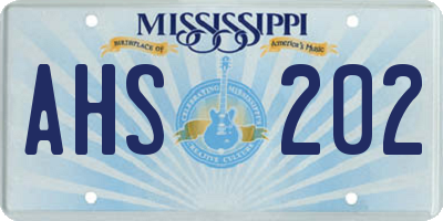 MS license plate AHS202