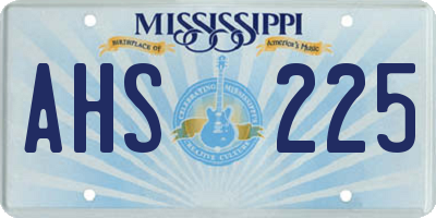 MS license plate AHS225