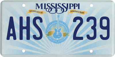 MS license plate AHS239