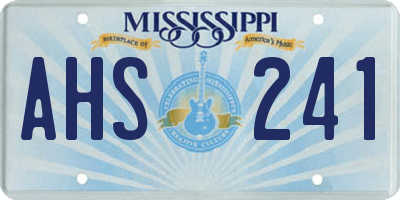 MS license plate AHS241