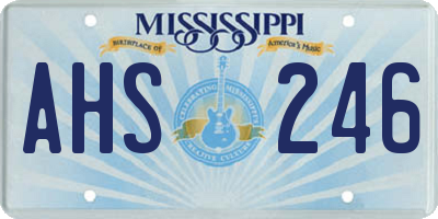 MS license plate AHS246
