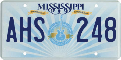 MS license plate AHS248