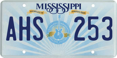 MS license plate AHS253