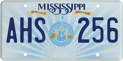 MS license plate AHS256