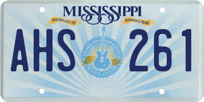 MS license plate AHS261