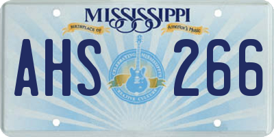MS license plate AHS266