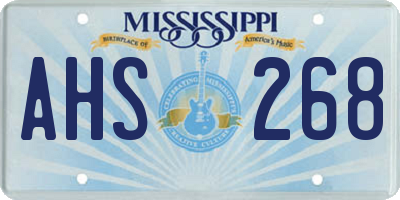 MS license plate AHS268