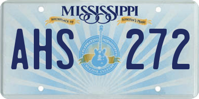 MS license plate AHS272