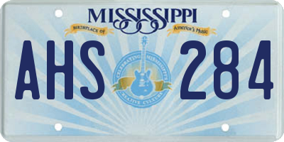 MS license plate AHS284