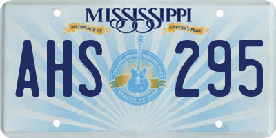 MS license plate AHS295