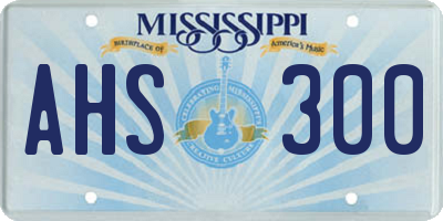 MS license plate AHS300
