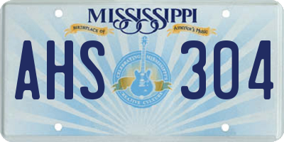 MS license plate AHS304
