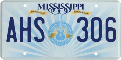 MS license plate AHS306