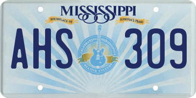 MS license plate AHS309