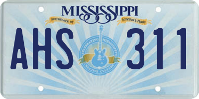 MS license plate AHS311