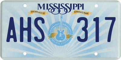 MS license plate AHS317