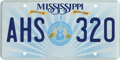 MS license plate AHS320