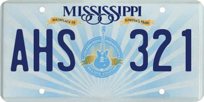 MS license plate AHS321