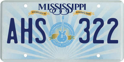 MS license plate AHS322