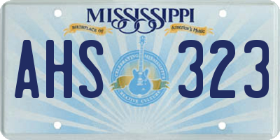 MS license plate AHS323