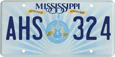 MS license plate AHS324