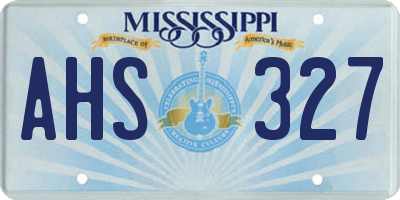 MS license plate AHS327