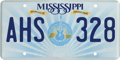 MS license plate AHS328