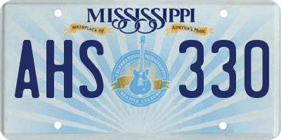 MS license plate AHS330
