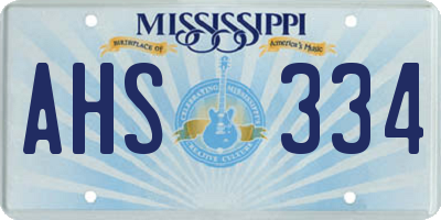 MS license plate AHS334