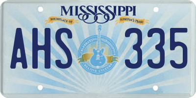 MS license plate AHS335