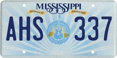 MS license plate AHS337