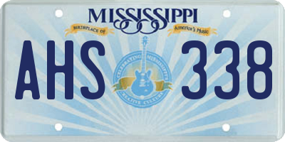 MS license plate AHS338